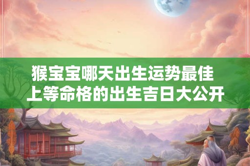 猴宝宝哪天出生运势最佳 上等命格的出生吉日大公开