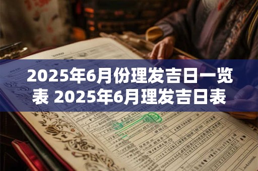 2025年6月份理发吉日一览表 2025年6月理发吉日表出炉