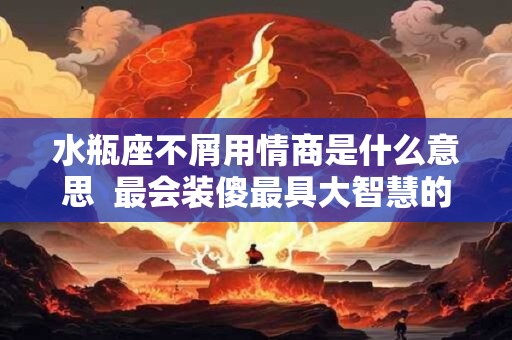 水瓶座不屑用情商是什么意思  最会装傻最具大智慧的三大星座