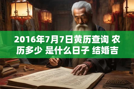 2016年7月7日黄历查询 农历多少 是什么日子 结婚吉时