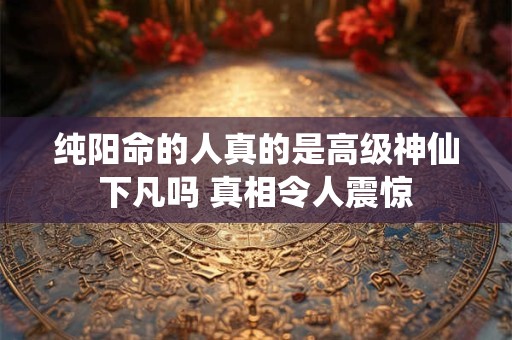 纯阳命的人真的是高级神仙下凡吗 真相令人震惊