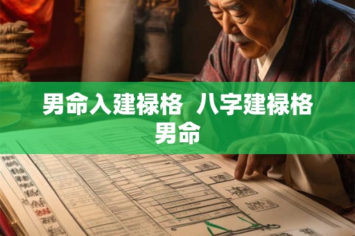 男命入建禄格  八字建禄格男命