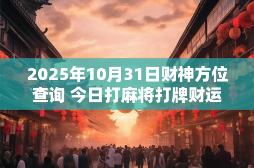 2025年10月31日财神方位查询 今日打麻将打牌财运方位