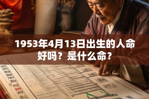 1953年4月13日出生的人命好吗？是什么命？