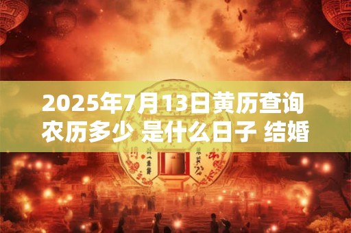 2025年7月13日黄历查询 农历多少 是什么日子 结婚吉时