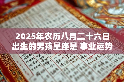 详细阅读:2025年农历八月二十六日出生的男孩星座是 事业运势好吗 2025年农历八月二十六日出生的男孩星座是 事业运势好吗