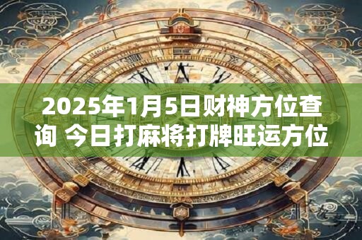 2025年1月5日财神方位查询 今日打麻将打牌旺运方位! 2025年1月5日财神方位查询 今日打麻将打牌旺运方位!