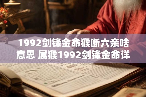 1992剑锋金命猴断六亲啥意思 属猴1992剑锋金命详解