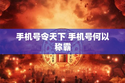 手机号令天下 手机号何以称霸
