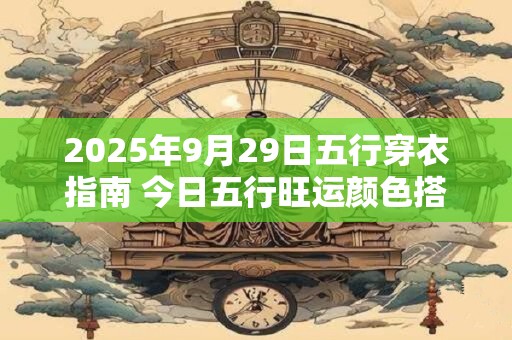 2025年9月29日五行穿衣指南 今日五行旺运颜色搭配