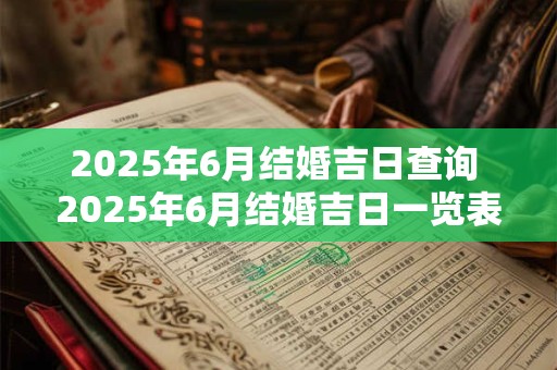 2025年6月结婚吉日查询 2025年6月结婚吉日一览表