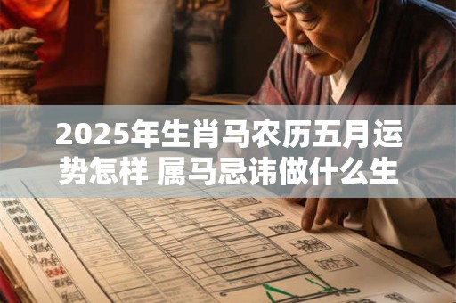 2025年生肖马农历五月运势怎样 属马忌讳做什么生意