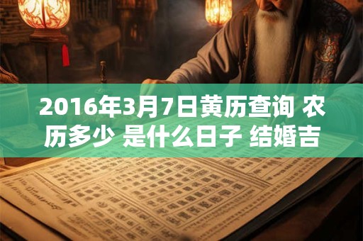 2016年3月7日黄历查询 农历多少 是什么日子 结婚吉时