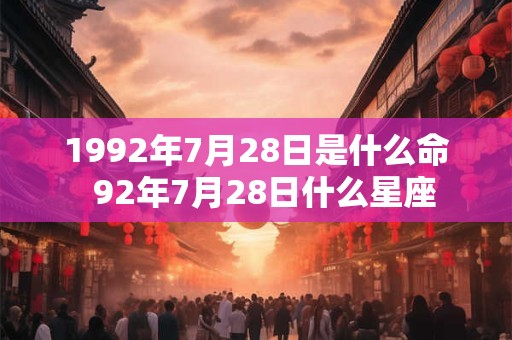 1992年7月28日是什么命 92年7月28日什么星座 1992年7月28日是什么命 92年7月28日什么星座