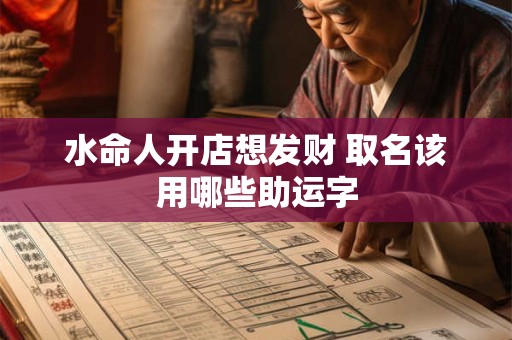 水命人开店想发财 取名该用哪些助运字