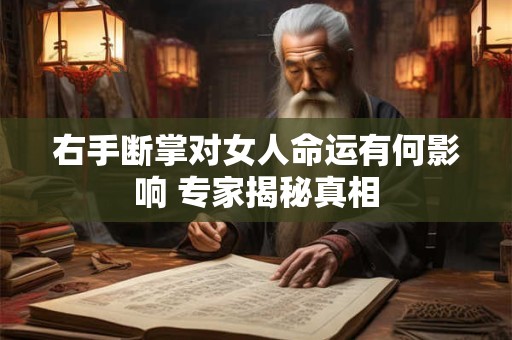 右手断掌对女人命运有何影响 专家揭秘真相
