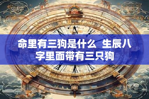 命里有三狗是什么  生辰八字里面带有三只狗