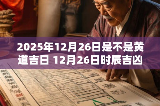 2025年12月26日是不是黄道吉日 12月26日时辰吉凶