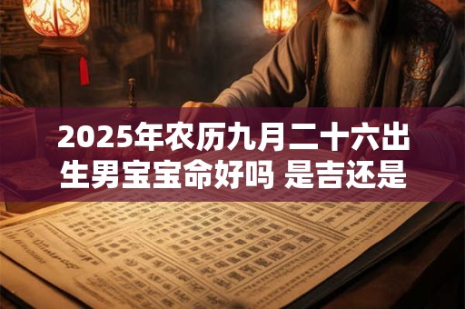 2025年农历九月二十六出生男宝宝命好吗 是吉还是凶