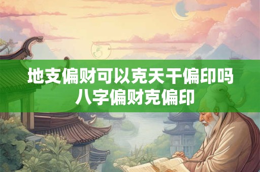 地支偏财可以克天干偏印吗  八字偏财克偏印