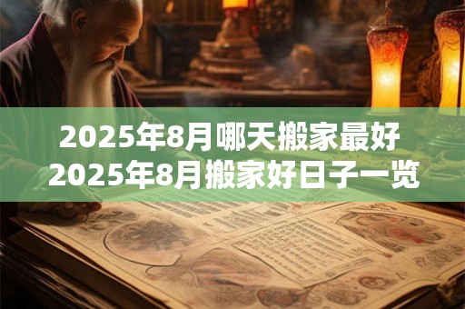 2025年8月哪天搬家最好 2025年8月搬家好日子一览 2025年8月哪天搬家最好 2025年8月搬家好日子一览