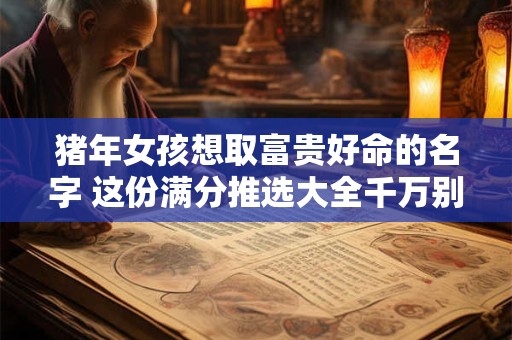 猪年女孩想取富贵好命的名字 这份满分推选大全千万别错过