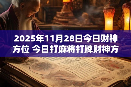详细阅读:2025年11月28日今日财神方位 今日打麻将打牌财神方位 2025年11月28日今日财神方位 今日打麻将打牌财神方位