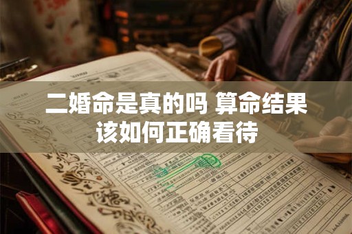 二婚命是真的吗 算命结果该如何正确看待