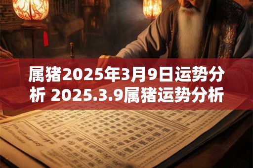 属猪2025年3月9日运势分析 2025.3.9属猪运势分析 属猪2025年3月9日运势分析 2025.3.9属猪运势分析
