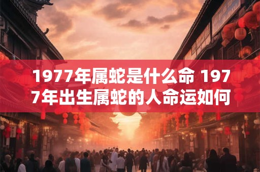 1977年属蛇是什么命 1977年出生属蛇的人命运如何