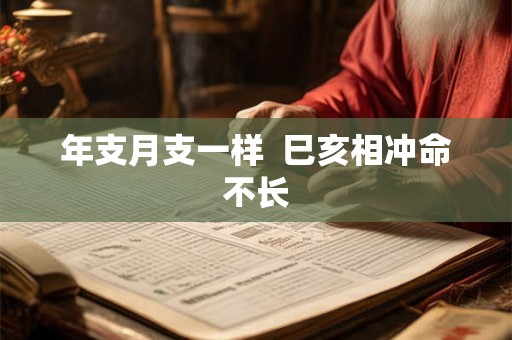 年支月支一样  巳亥相冲命不长