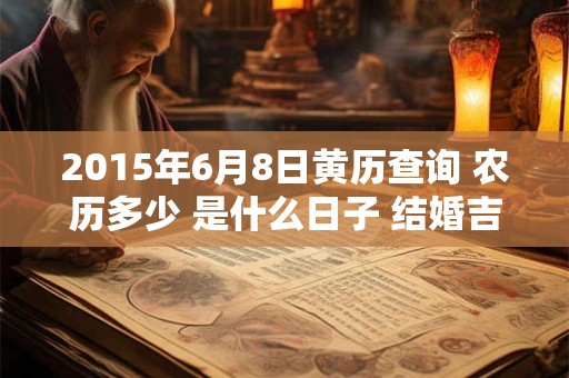 2015年6月8日黄历查询 农历多少 是什么日子 结婚吉时 2015年6月8日黄历查询 农历多少 是什么日子 结婚吉时