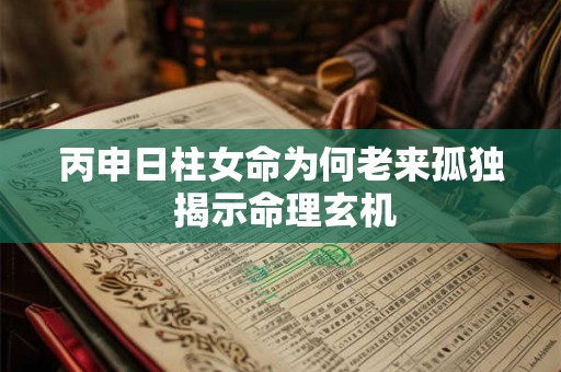 丙申日柱女命为何老来孤独 揭示命理玄机