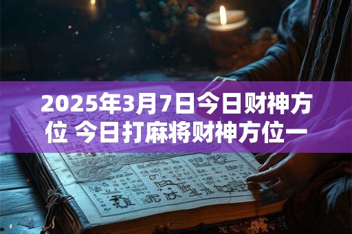2026年3月7日今日财神方位 今日打麻将财神方位一览表