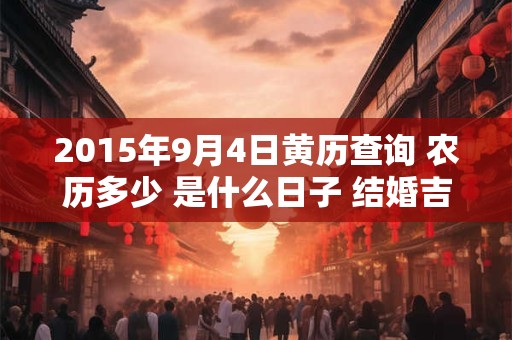 2015年9月4日黄历查询 农历多少 是什么日子 结婚吉时