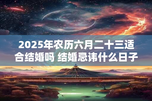 2025年农历六月二十三适合结婚吗 结婚忌讳什么日子