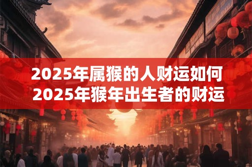2025年属猴的人财运如何 2025年猴年出生者的财运如何