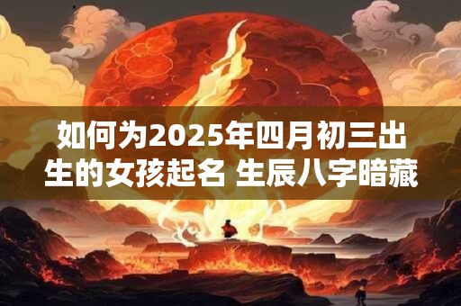 如何为2025年四月初三出生的女孩起名 生辰八字暗藏哪些福运