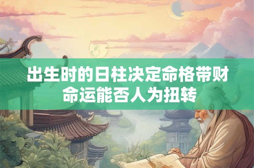 出生时的日柱决定命格带财 命运能否人为扭转