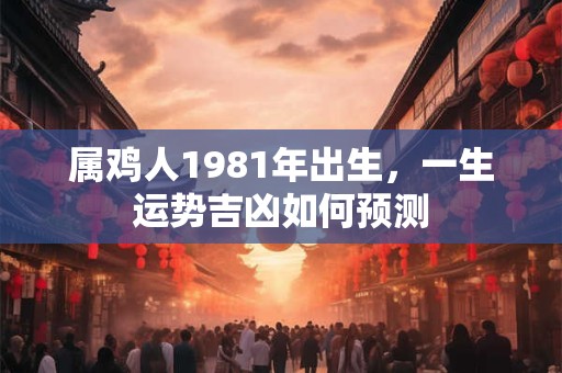 属鸡人1981年出生，一生运势吉凶如何预测