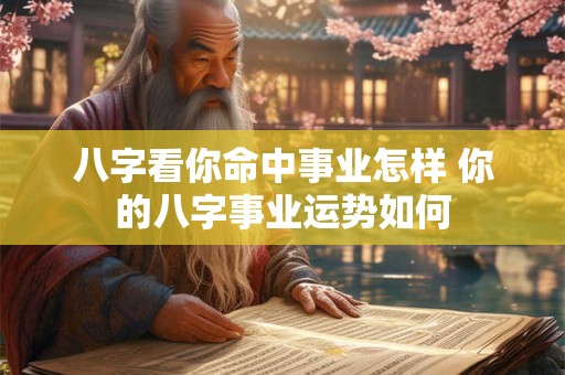 八字看你命中事业怎样 你的八字事业运势如何 八字看你命中事业怎样 你的八字事业运势如何
