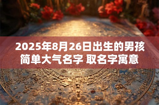 2025年8月26日出生的男孩简单大气名字 取名字寓意很好的汉字