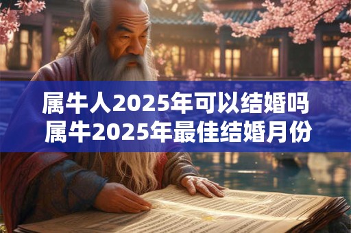 属牛人2025年可以结婚吗 属牛2025年最佳结婚月份