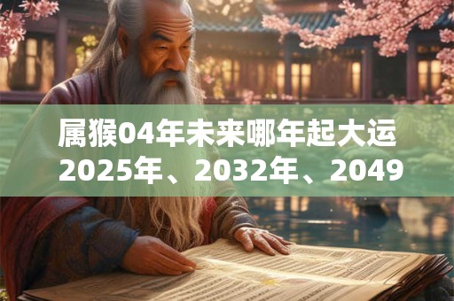 属猴04年未来哪年起大运 2025年、2032年、2049年