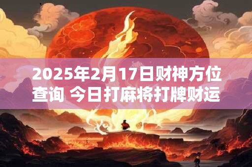 2025年2月17日财神方位查询 今日打麻将打牌财运方位