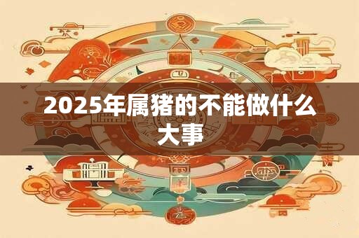 2026年属猪的不能做什么大事