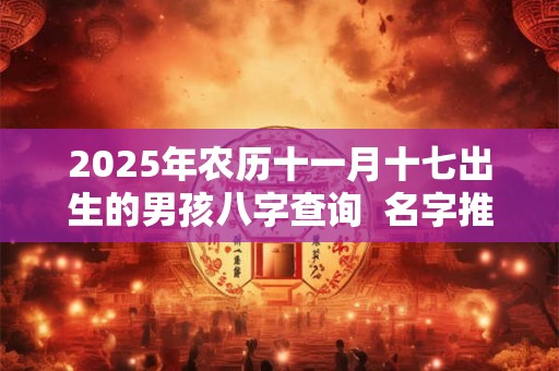 2025年农历十一月十七出生的男孩八字查询  名字推荐