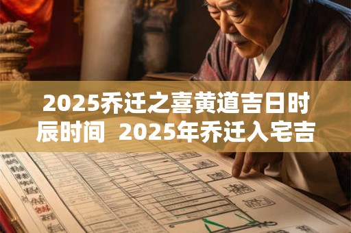 2025乔迁之喜黄道吉日时辰时间  2025年乔迁入宅吉日