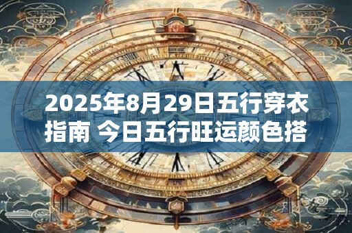 2025年8月29日五行穿衣指南 今日五行旺运颜色搭配
