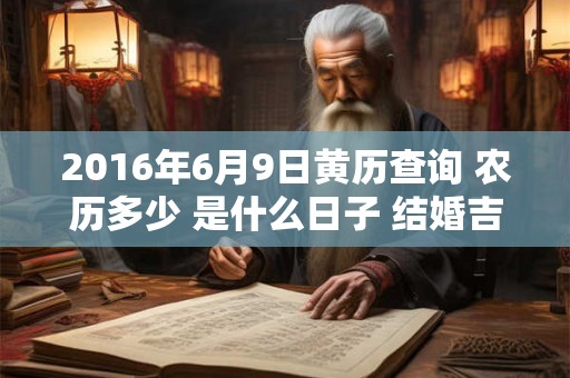 2016年6月9日黄历查询 农历多少 是什么日子 结婚吉时